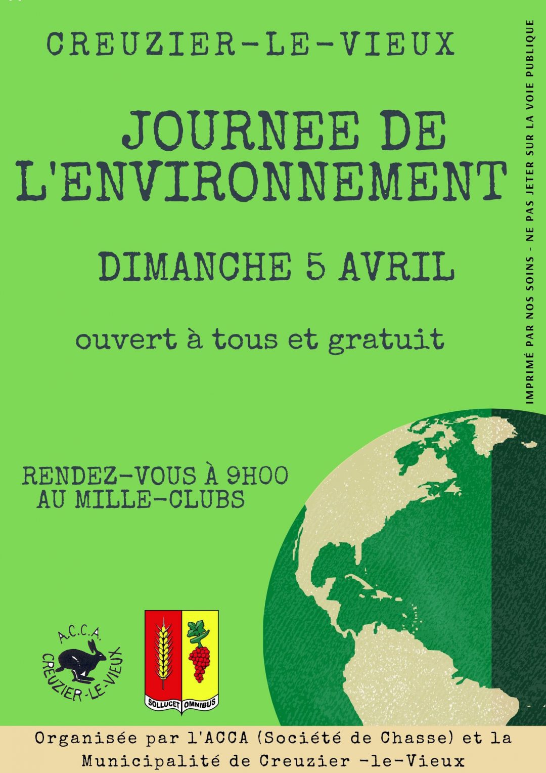 Journée De L'environnement 2 Affiche 2020 - Commune De Creuzier Le Vieux